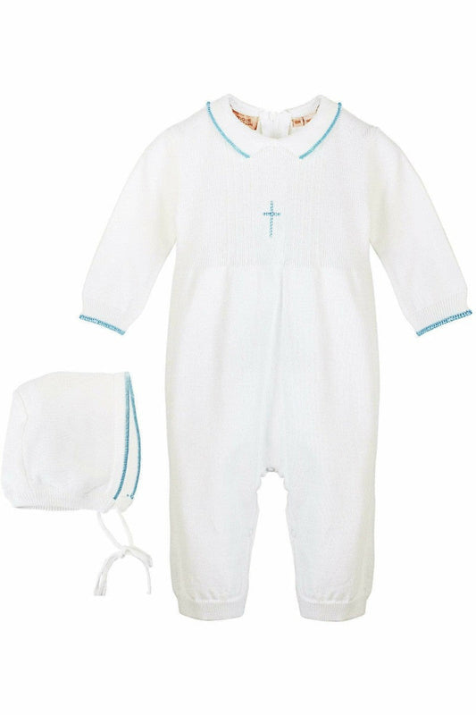 Boys' Long Christening & Baptism Outfit Set – Blue Cross by Carriage Boutique 2