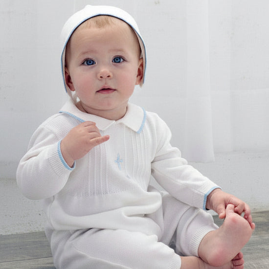 Boys' Long Christening & Baptism Outfit Set – Blue Cross By Carriage Boutique