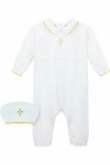 Boys' Long Christening & Baptism Outfit Set – Gold Cross by Carriage Boutique 2