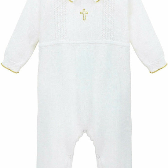 Boys' Long Christening & Baptism Outfit Set – Gold Cross by Carriage Boutique 3