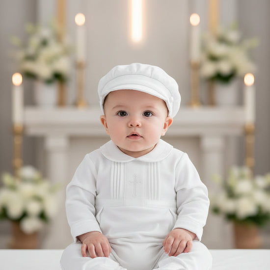 Boys' Long Christening & Baptism Outfit Set – Soft Cotton with Cross by Carriage Boutique
