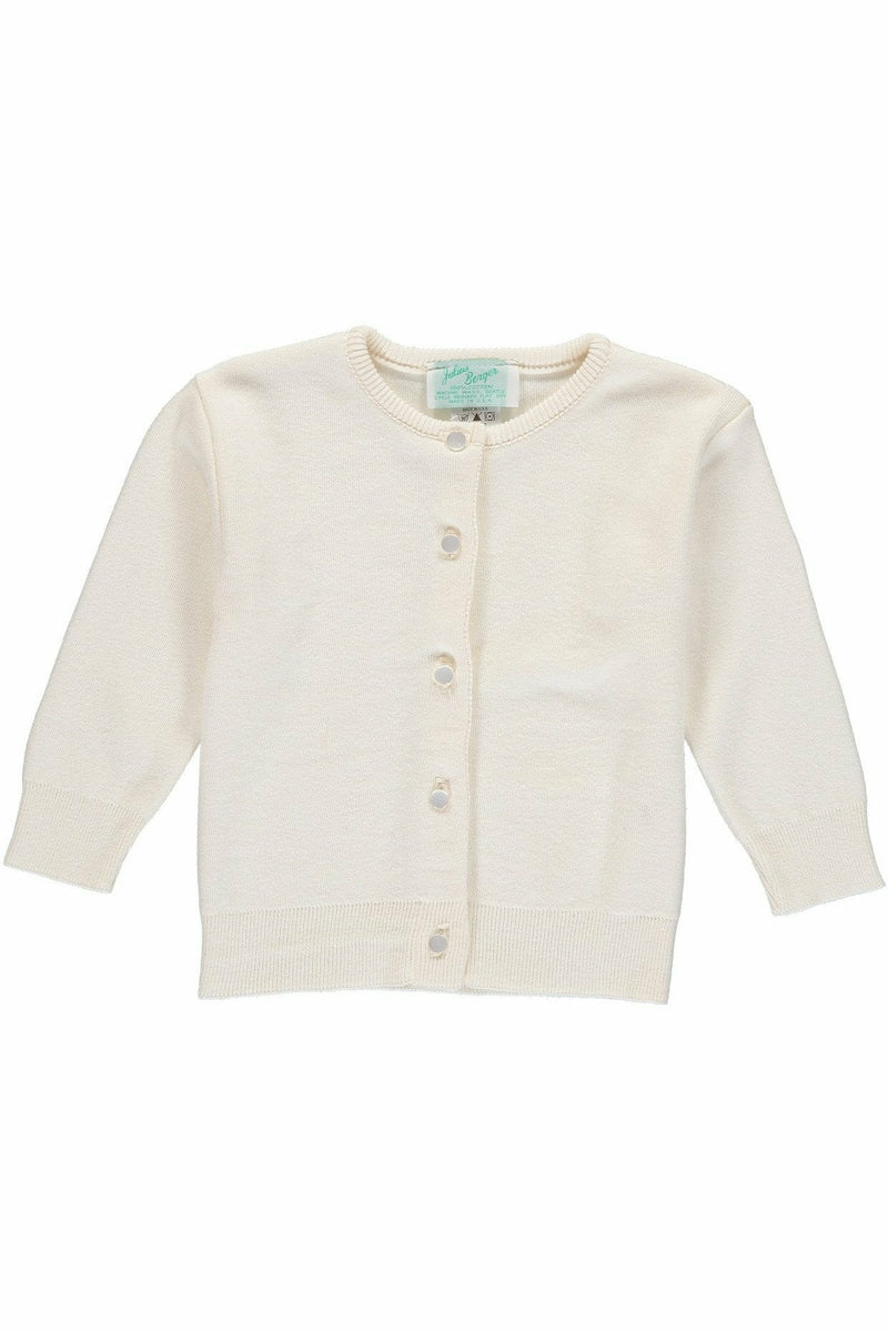 Julius Berger Cotton Cashmere Baby Girl Cardigan Ivory 2 - Carriage Boutique
