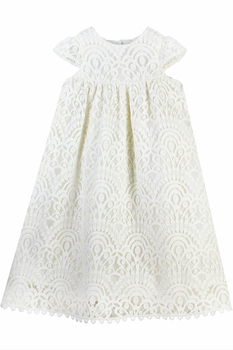 Elegant Lace Christening & Baptism Gown with Bonnet 3