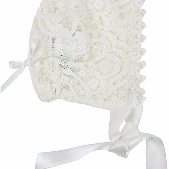 Elegant Lace Christening & Baptism Gown with Bonnet 4