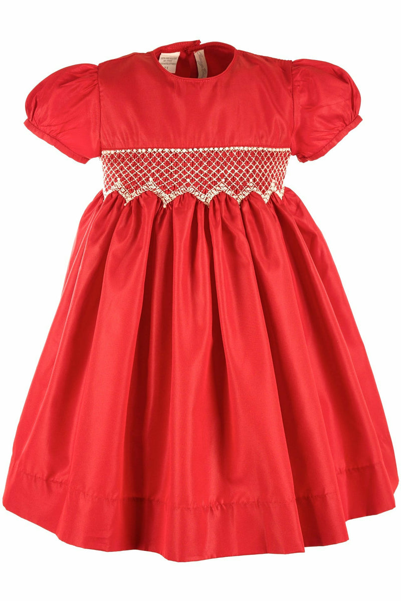 Elegant Taffeta Red Short Sleeve Dress - Carriage Boutique