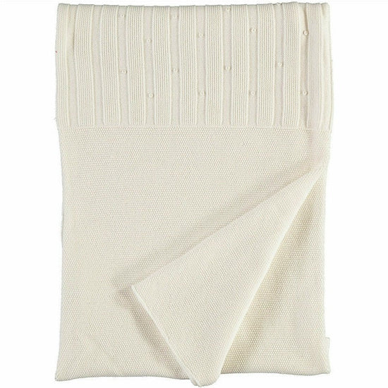 Knit Elegant White Baby Baptism Blanket