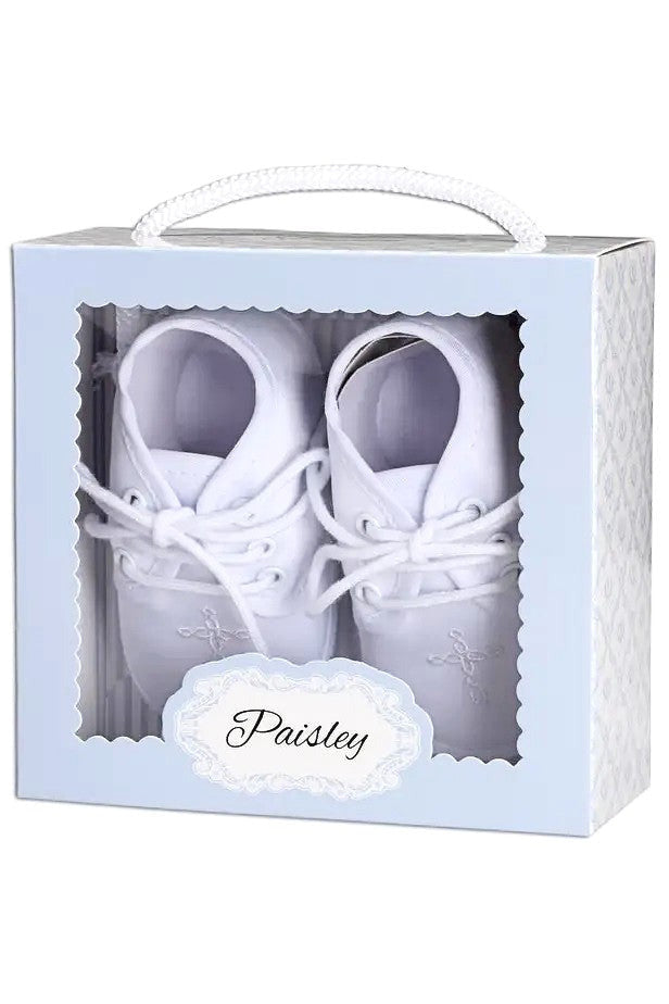 White Boys Baptism Shoe With Cross 2 - Carriage Boutique