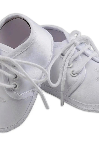White Boys Baptism Shoe With Cross - Carriage Boutique