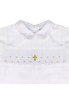 Hand Smocked Cross Longall Baby Boy Christening Outfit with Bonnet 2 - Carriage Boutique