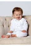 Baby Boy Christening Outfit with Attached Vest and Matching Bonnet 3 - Carriage Boutique