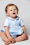 Carriage Boutique Classic Baby Boy Bubble Romper - Blue Train