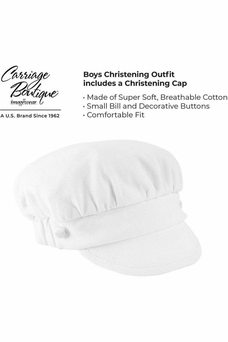 Elegant Baby Boy Christening & Baptism Cap - Carriage Boutique