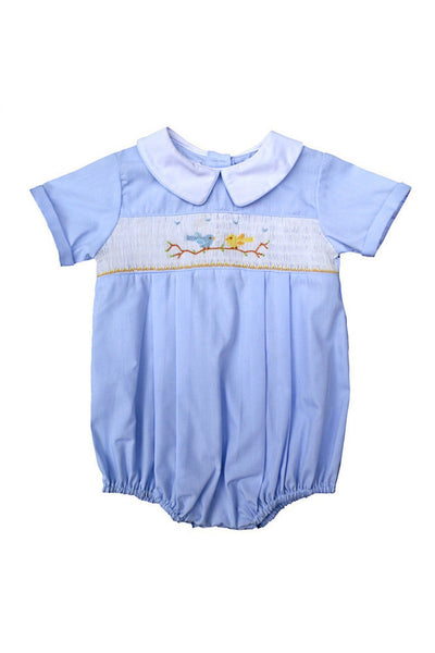 Hand Smocked Classic Baby Boy Romper - Carriage Boutique