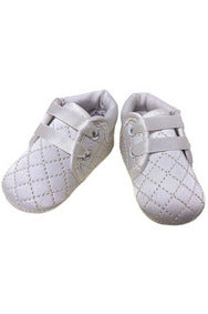 Carriage Boutique Quilted Baby Boy White Shoes - Carriage Boutique