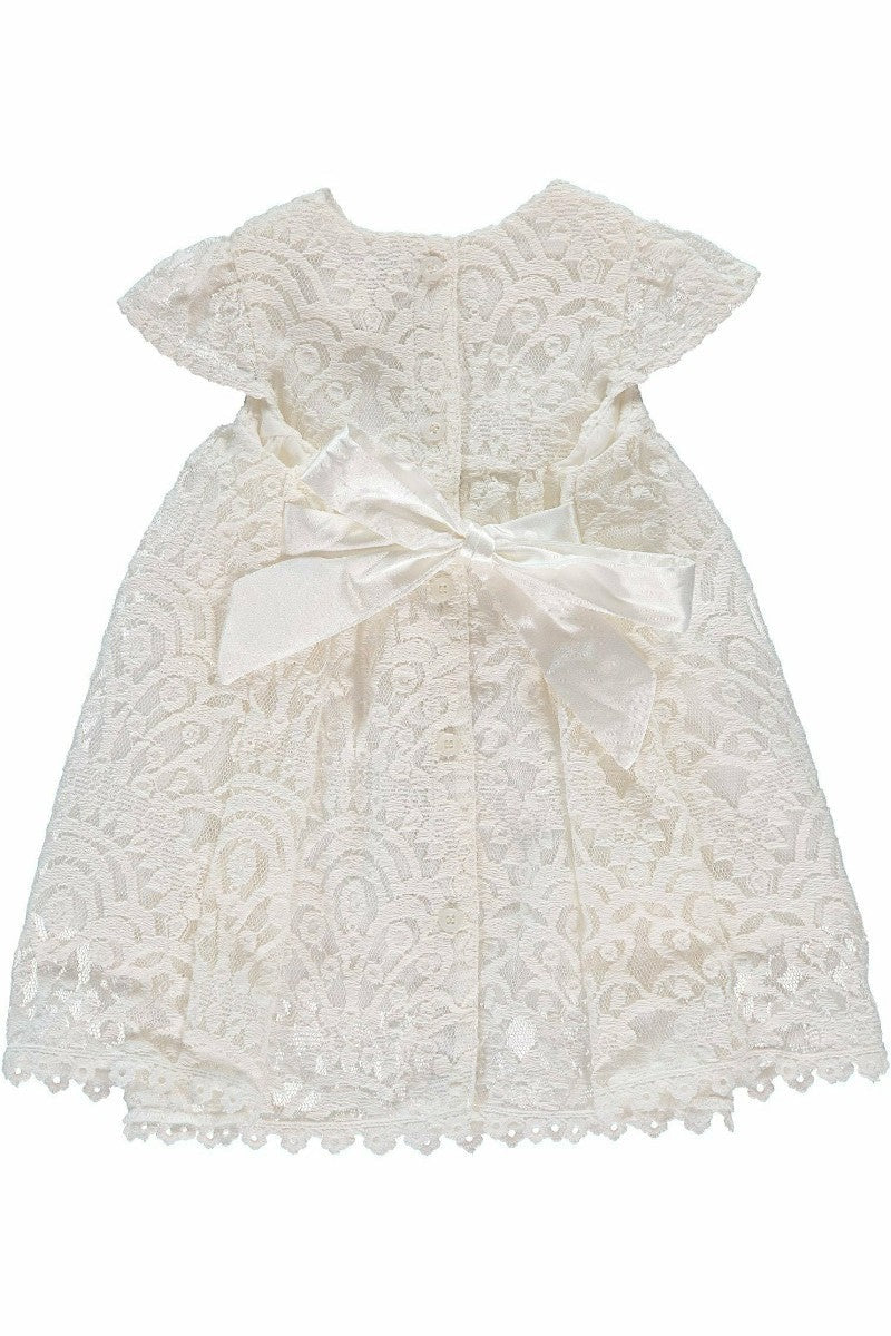 Baby Girl Baptism Special Occasion Lace Dress with Bonnet 4 - Carriage Boutique
