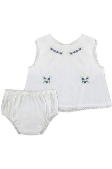 Baby Girl Sleeveless Two Piece Diaper Set  - Carriage Boutique