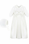 Pebble Stitch Baby Girl Christening Gown with Bonnet - Carriage Boutique