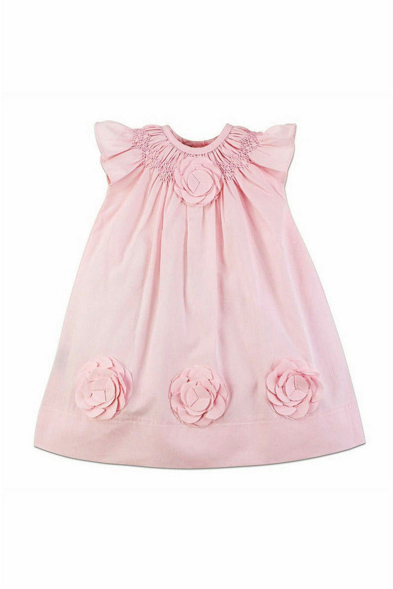 Cut Out Flowers Classic Pink Baby Girl Dress 2 - Carriage Boutique