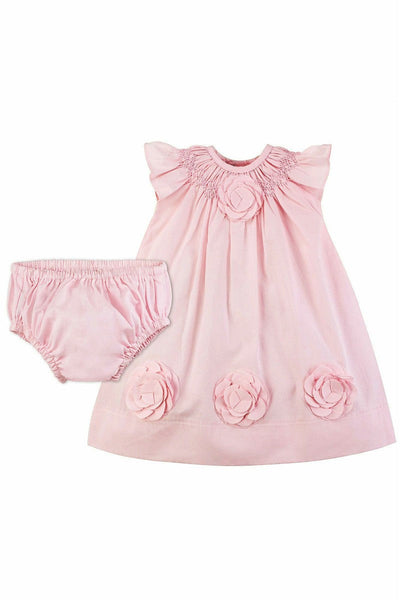 Cut Out Flowers Classic Pink Baby Girl Dress - Carriage Boutique