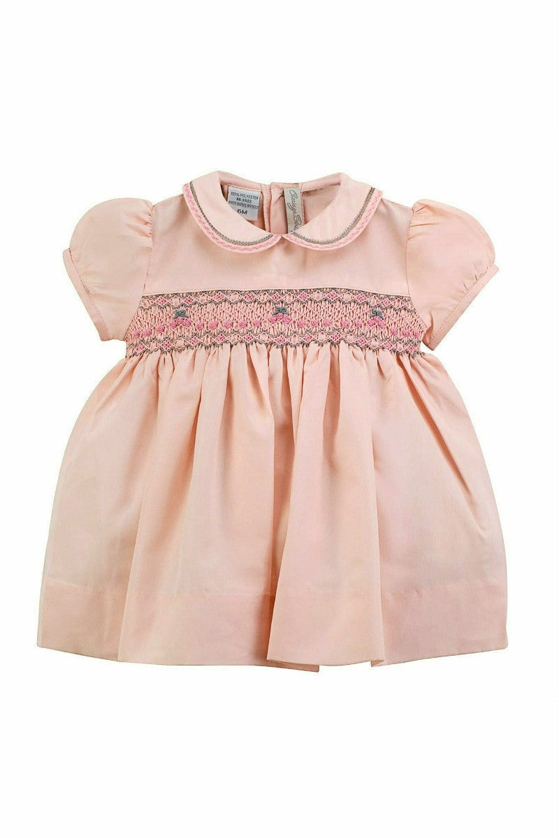 Elegant Taffeta Pink Short Sleeve Baby Girl Dress 2 - Carriage Boutique