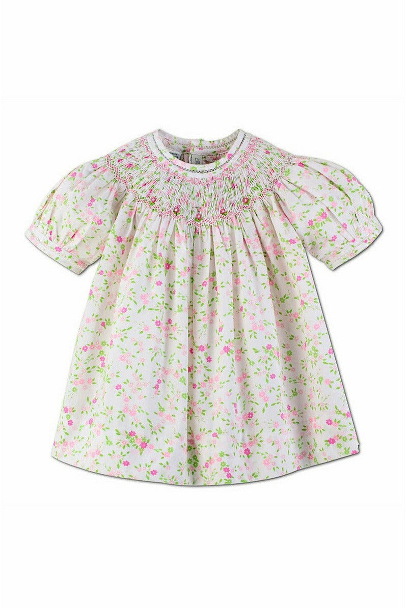 Carriage Boutique Baby Girl Hand Smocked Floral Bishop Dress 3 - Carriage Boutique