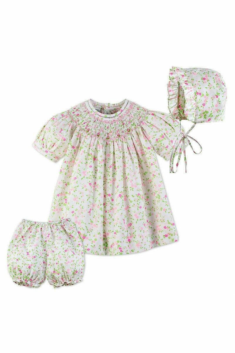 Carriage Boutique Baby Girl Hand Smocked Floral Bishop Dress - Carriage Boutique