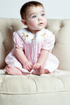 Pink Hand Smocked Baby Girl Bishop Dress 4 - Carriage Boutique