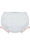 Baby Girl Ruffle Diaper Cover Pink Trim 2 - Carriage Boutique