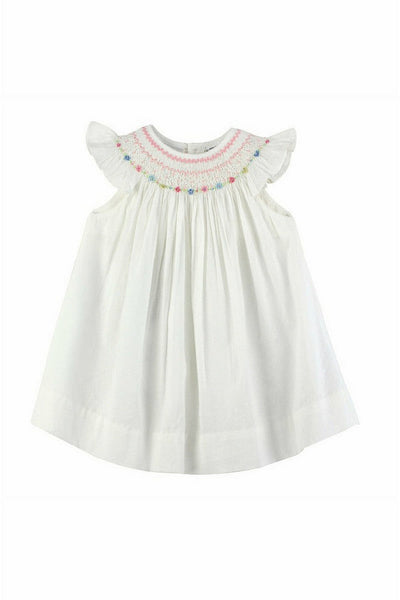 Vintage Hand Smocked Floral Baby Girl Bishop Dress 2 - Carriage Boutique