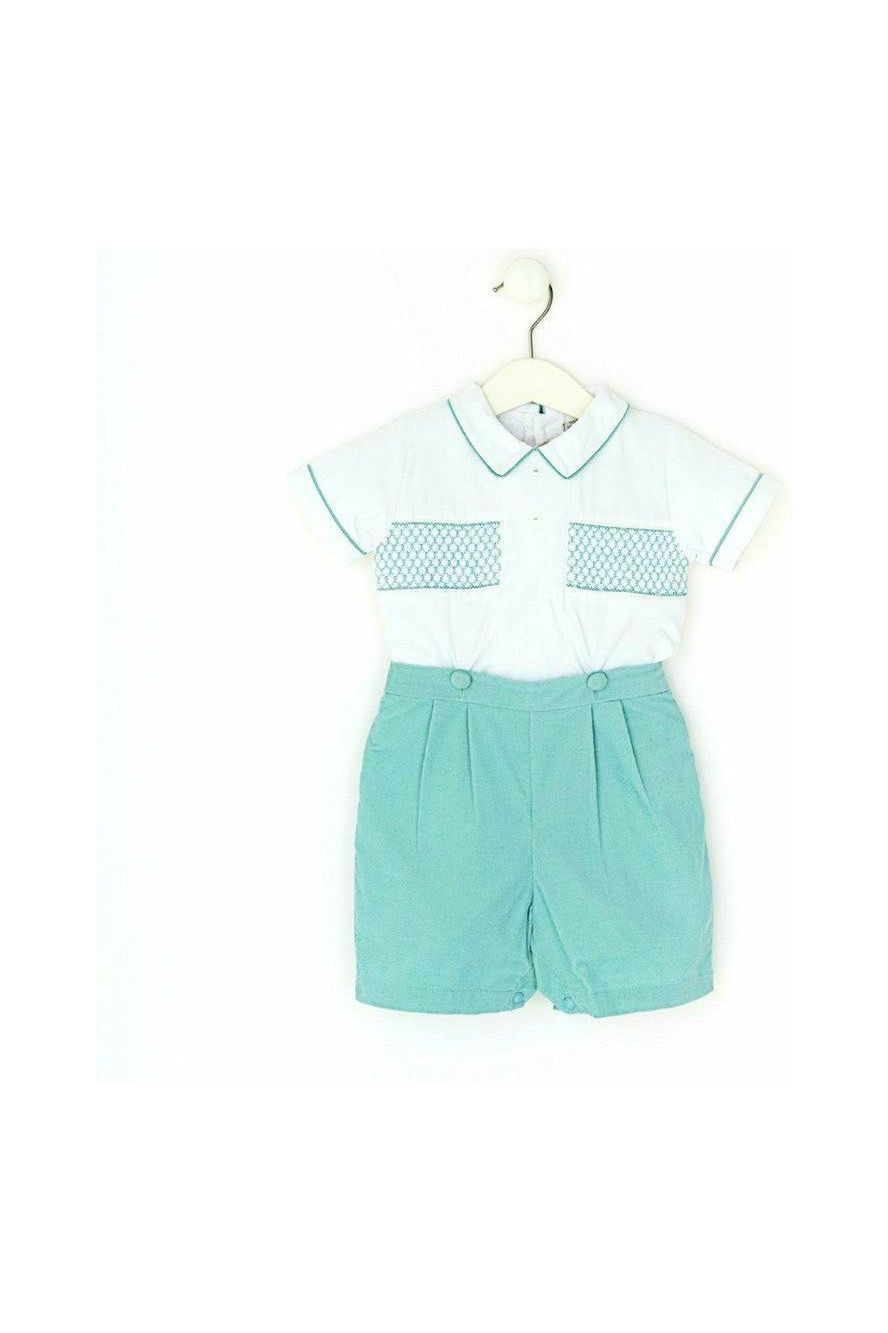 Seafoam Basic Boy Bobbie Suit - Carriage Boutique