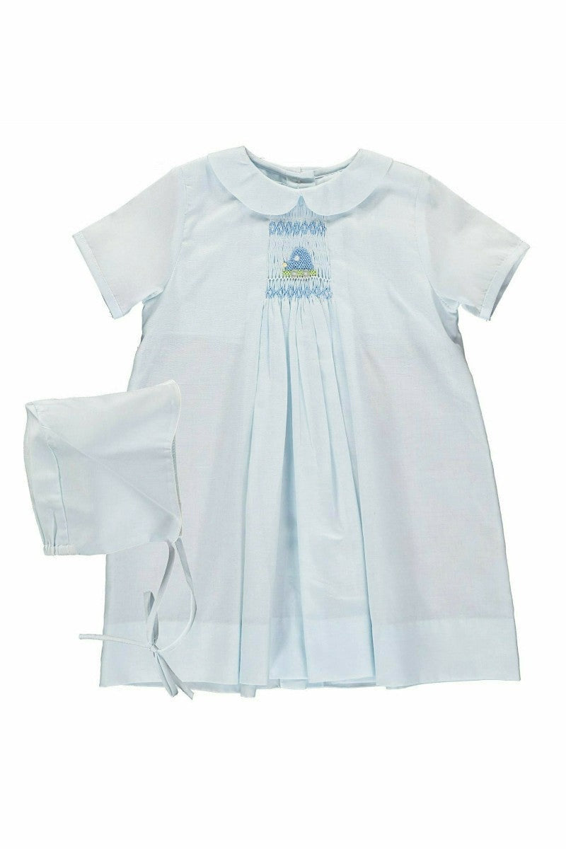 Carriage Boutique Baby Boy One Size Only Day Gown with Hat - Carriage Boutique