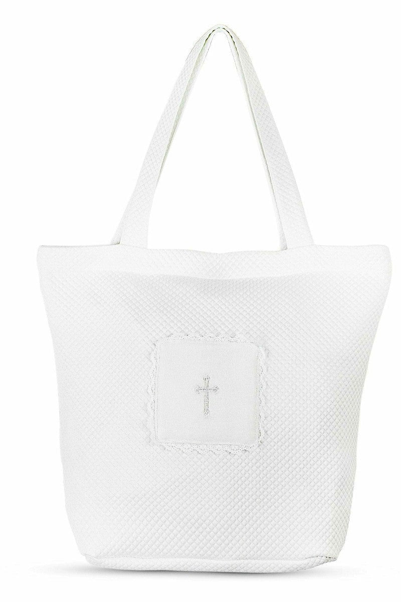Christening Keepsake Cross Tote Baptism Bag - Carriage Boutique