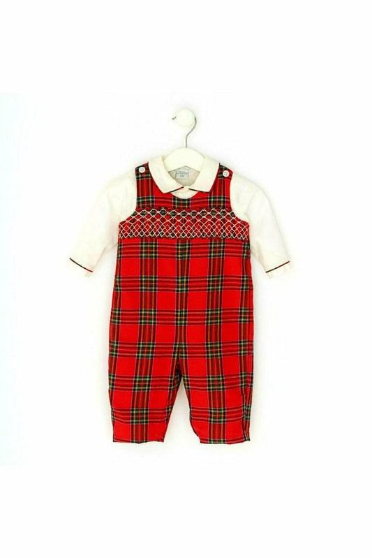 Diamond Plaid 2 Piece Baby Boy Romper