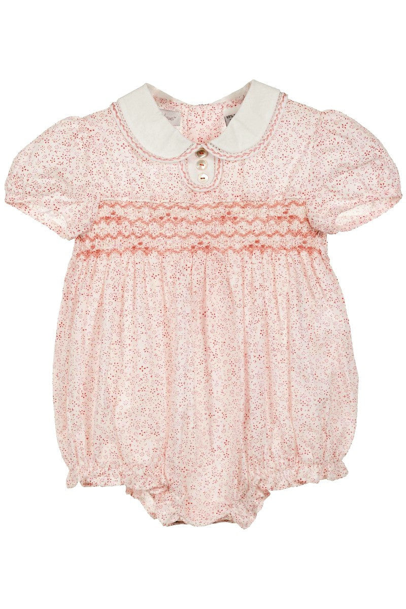 Ditzy Flowers Pink Baby Girl Bubble Romper  - Carriage Boutique