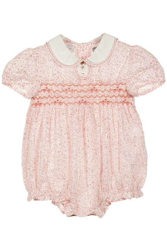 Ditzy Flowers Pink Baby Girl Bubble Romper  - Carriage Boutique