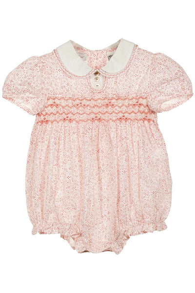 Ditzy Flowers Pink Baby Girl Bubble Romper  - Carriage Boutique