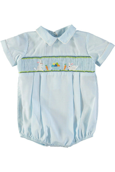 Easter Bunnies Baby Boy Bubble Romper Outfit - Carriage Boutique
