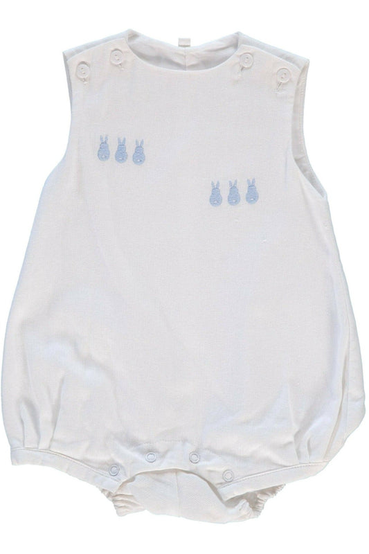 Easter Bunny Baby Boy Bubble Romper Outfit with Bonnet - Carriage Boutique