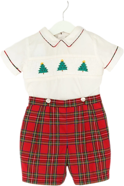Bobby Suit Hand Smocked Christmas Tree - Carriage Boutique