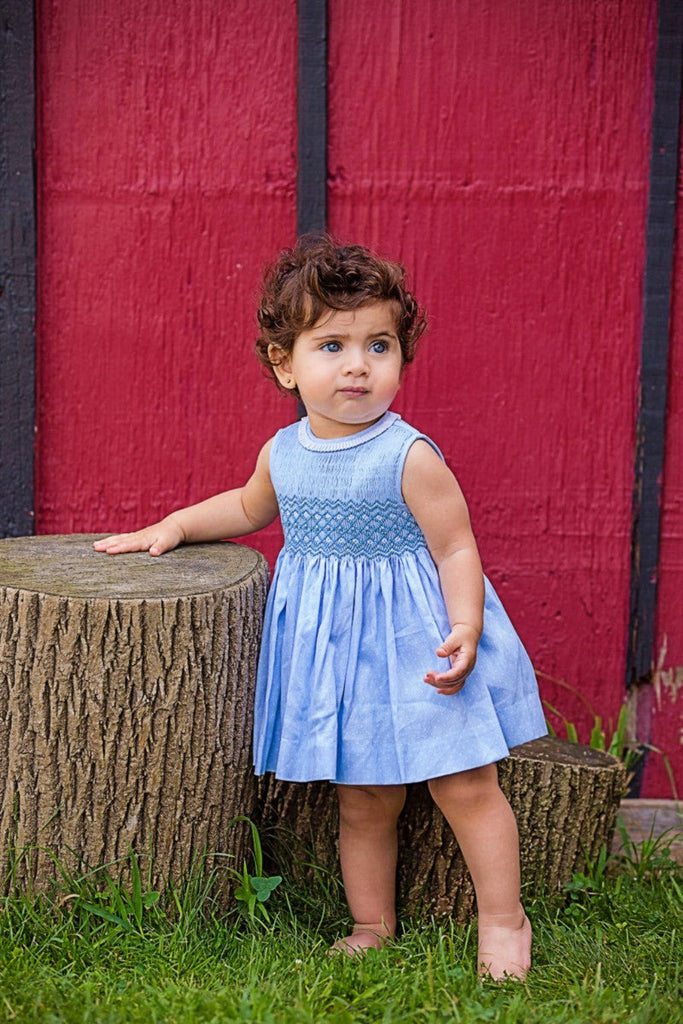 Hand Smocked Polka Dots Girl Dress (Babies & Toddlers)