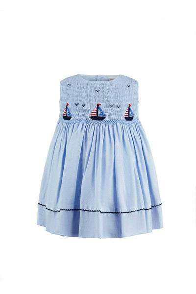 Hand Smocked Sailboats Girl Dress (Babies & Toddlers) - Carriage Boutique