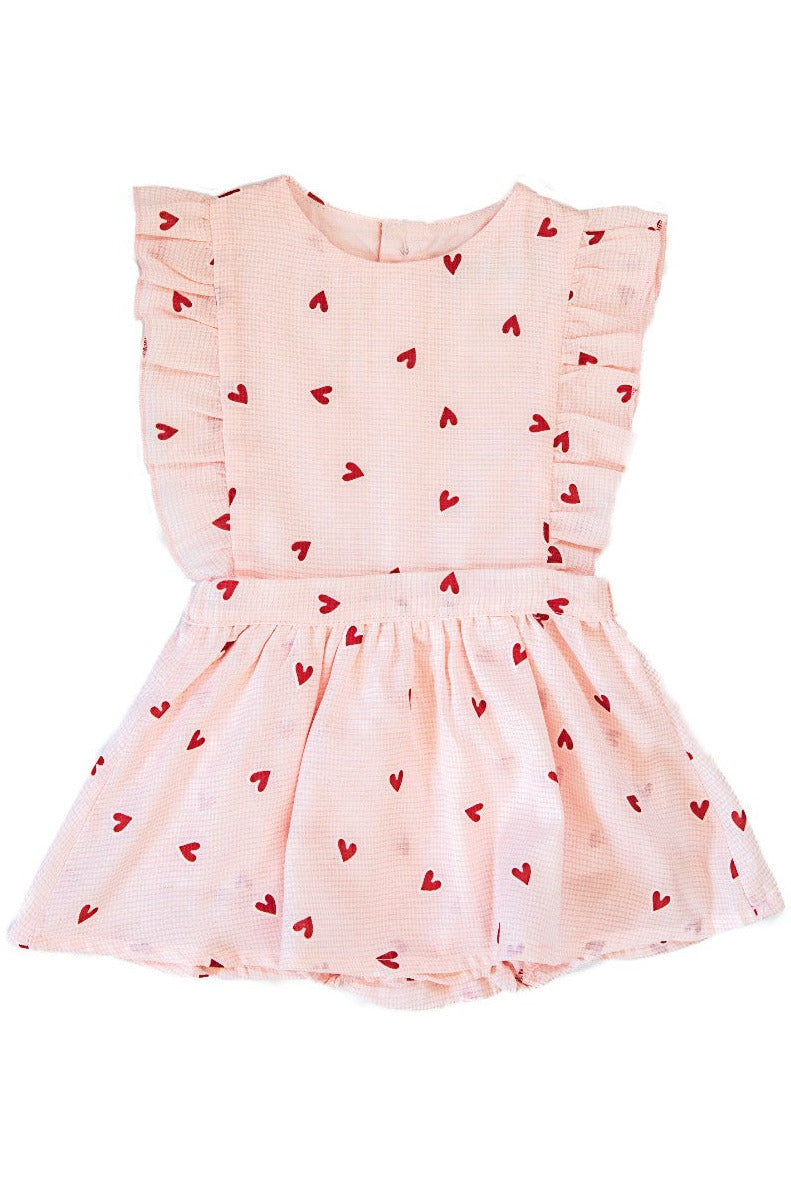 Hearts Baby Girl Bubble Romper Pink - Carriage Boutique