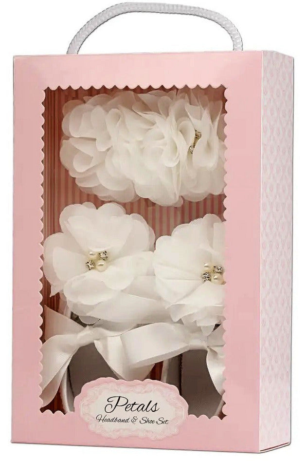 Ivory Lace Baptism Shoes & Headband Set for Baby Girls 2 - Carriage Boutique
