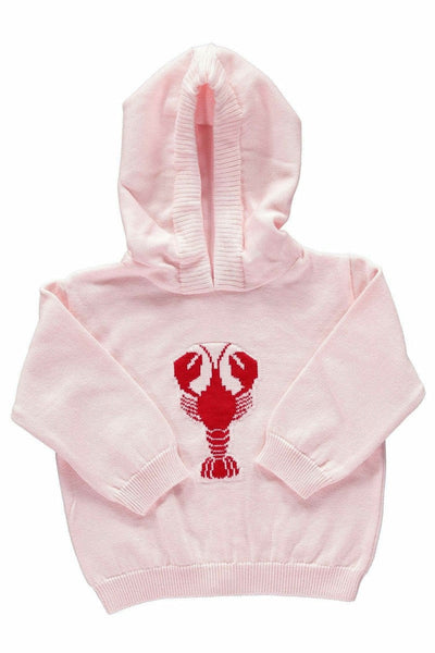 Lobster Hooded Toddler Sweater (Boys & Girls) Pink  - Carriage Boutique