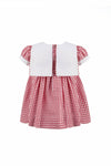 Monogram Check Short Sleeve Girl Dress (Babies & Toddlers) Back - Carriage Boutique