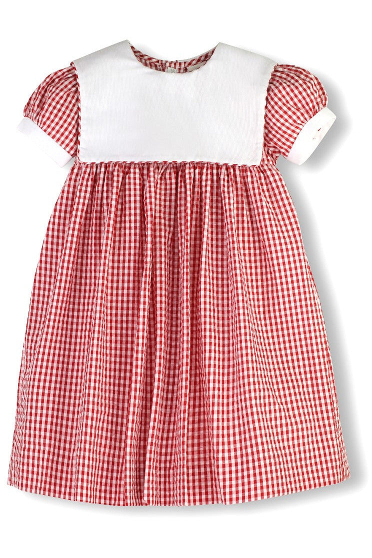 Monogram Check Short Sleeve Girl Dress (Babies & Toddlers) Toddler - Carriage Boutique