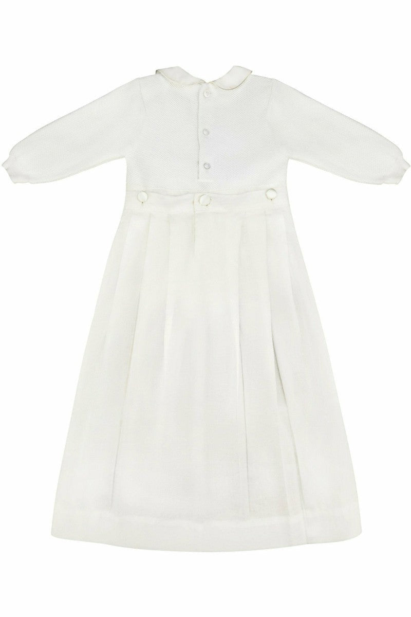 Pebble Stitch Baby Christening Gown with Removable Skirt 2 - Carriage Boutique