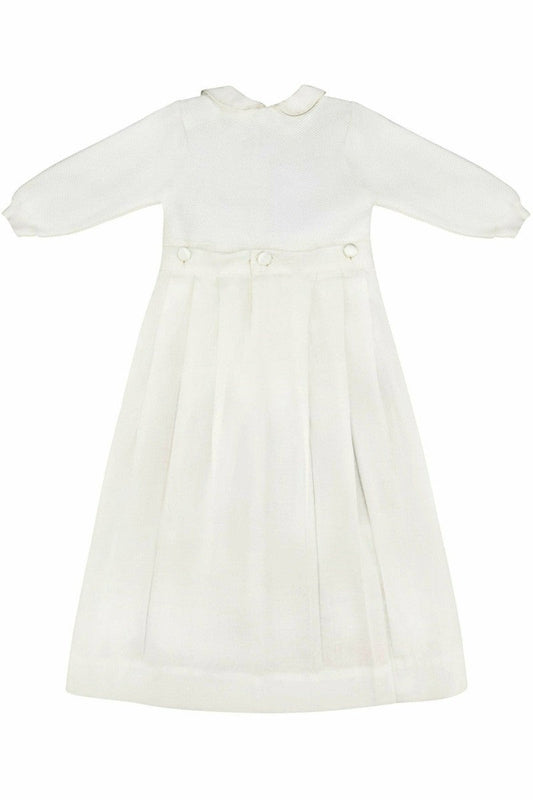 Pebble Stitch Baby Christening Gown with Removable Skirt - Carriage Boutique