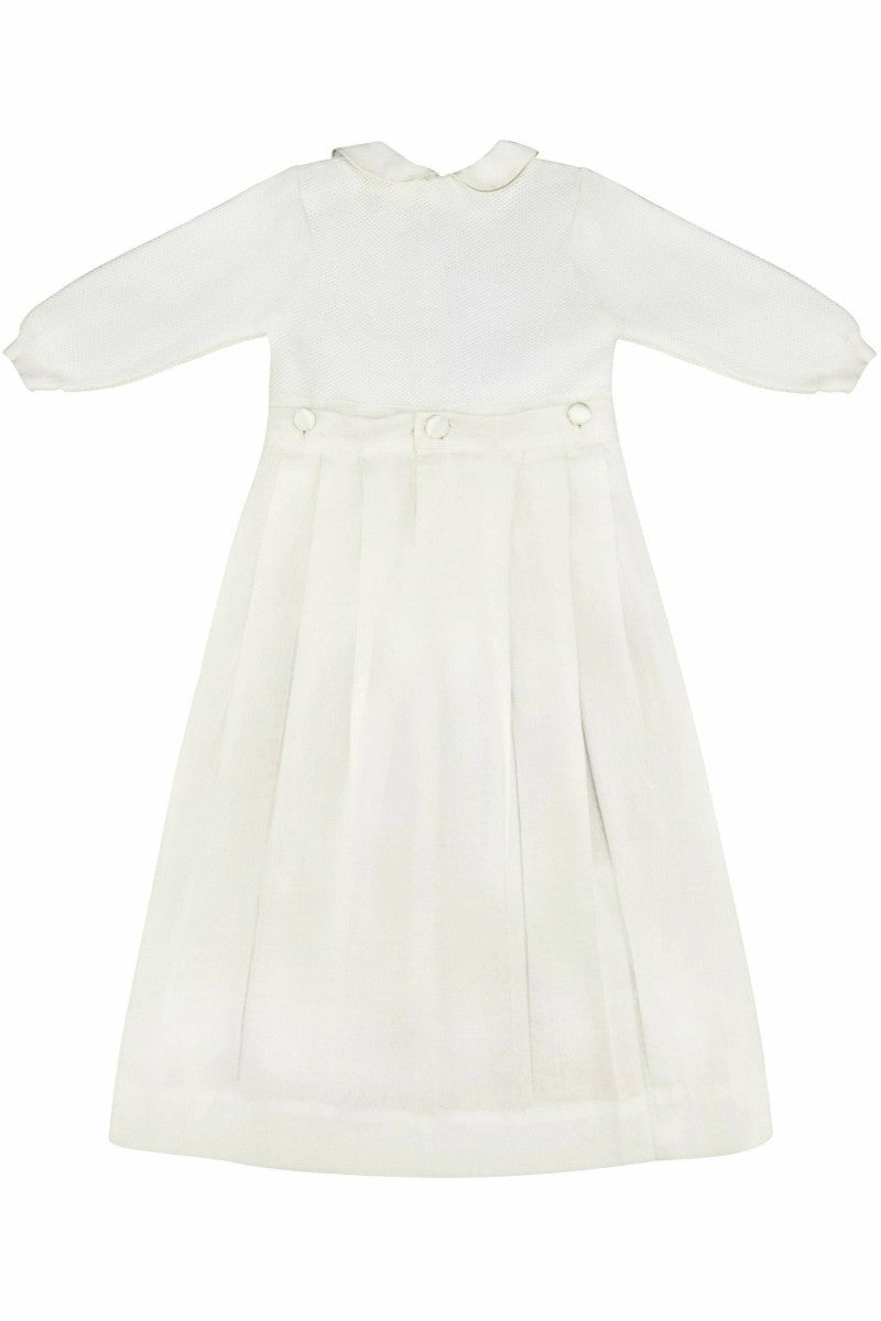 Pebble Stitch Baby Christening Gown with Removable Skirt - Carriage Boutique