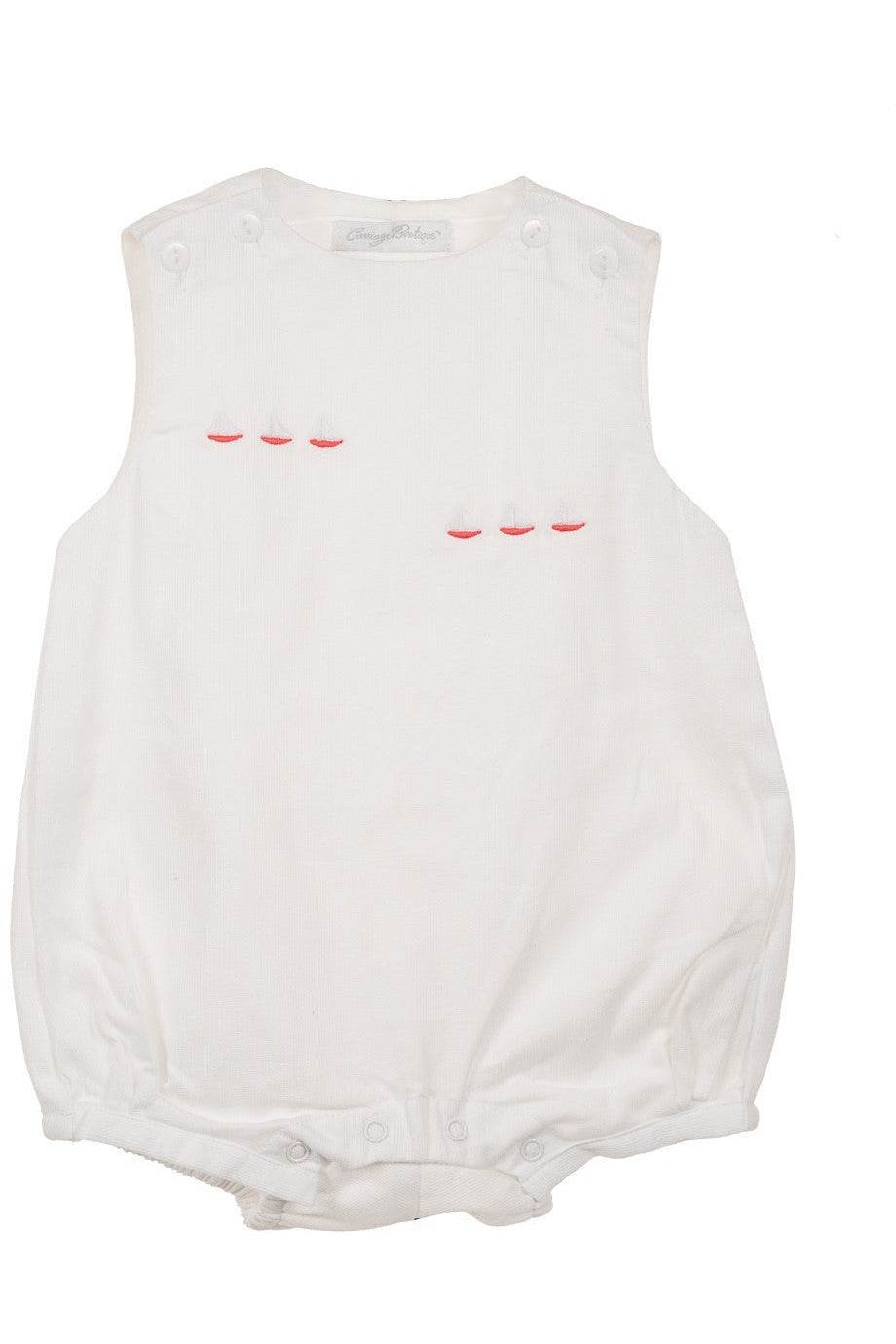 Picque Classic White Baby Boy Bubble Romper - Carriage Boutique